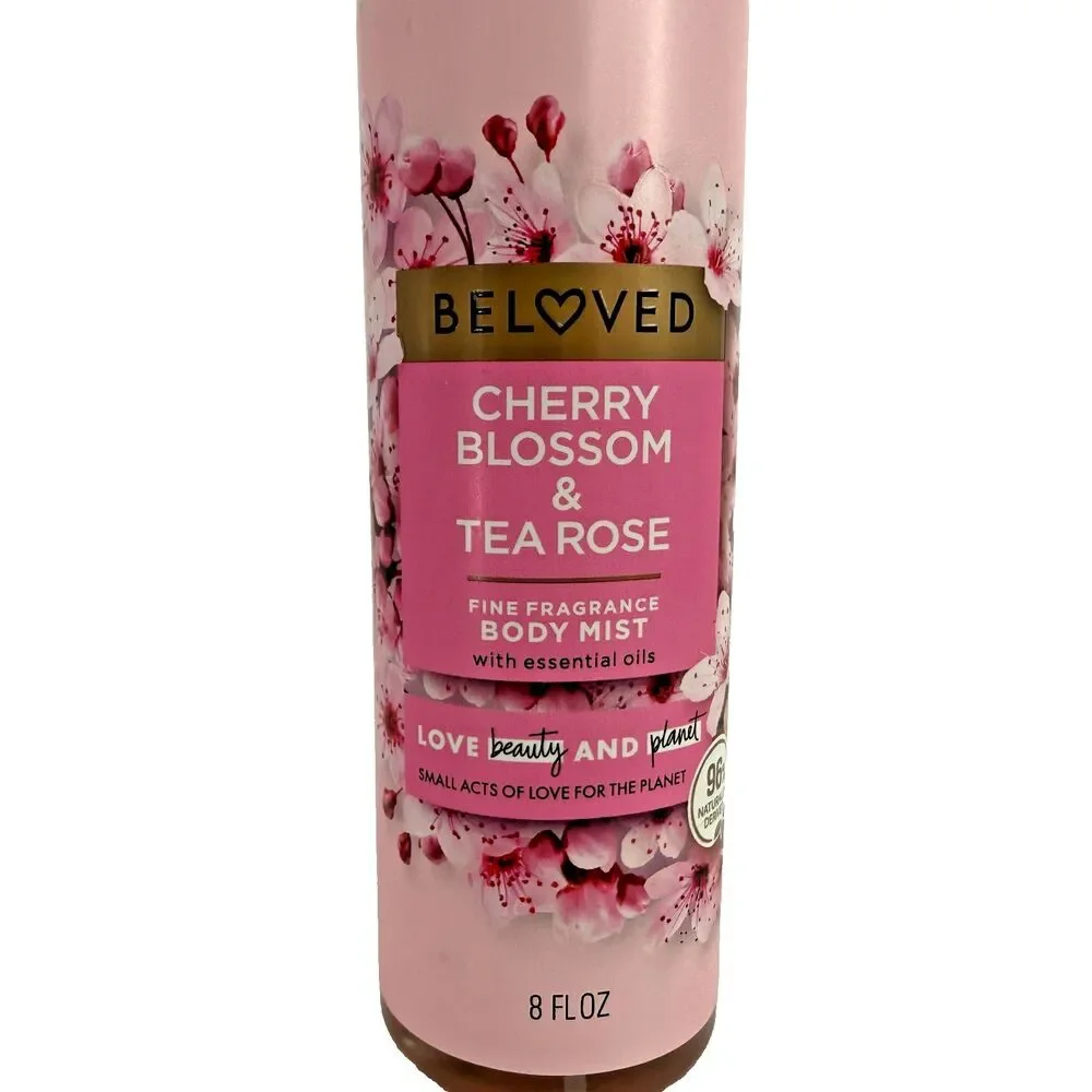 Beloved Cherry Blossom & Tea Rose Fine Fragrance Body Mist 8 Fl Oz Vegan